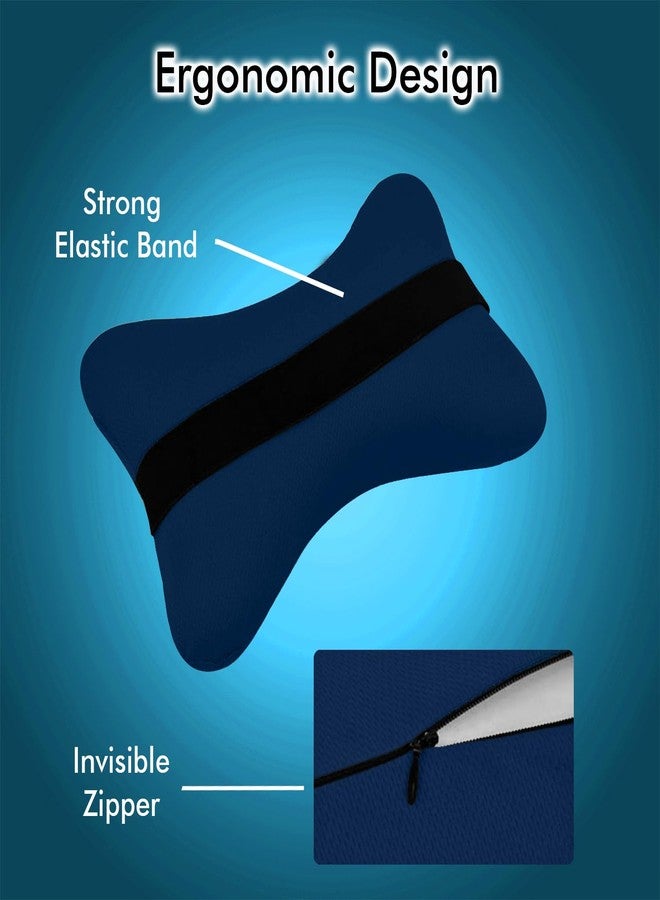 GREELI Car Neck Rest Pillow for Head Rest Super Soft Fiber Neck Support for Car Seat, Office Chair, Car Pillows and Cushions for Head & Neck Support in Travel (Navy Blue) - Image 4